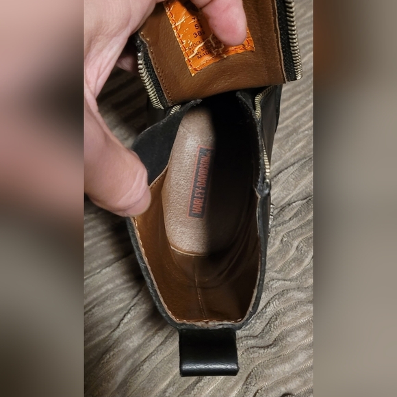 VINTAGE Harley-Davidson Women's "Starter Switch" Moto Boots - Lug Sole 7.5 - Picture 10 of 12